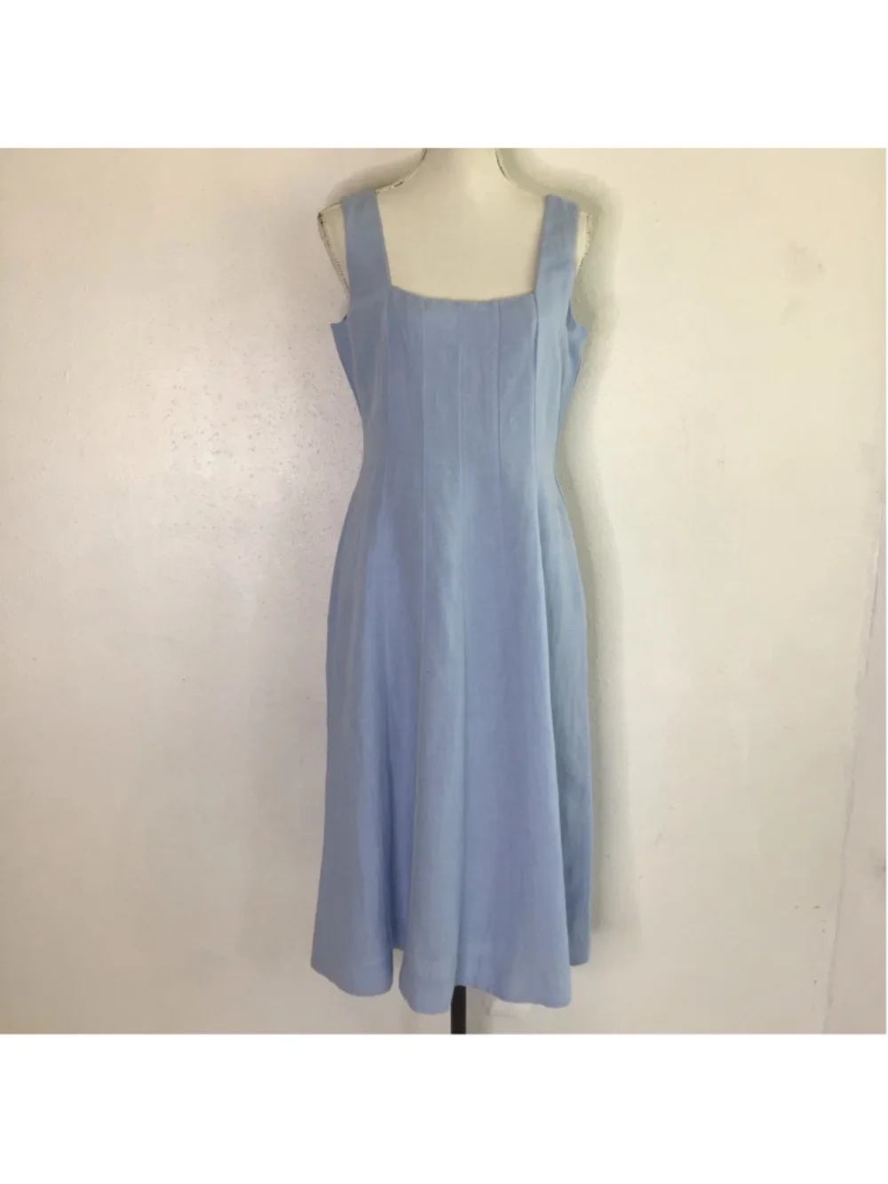 French Connection | Dresses | French Connection Women Elegant Light Blue  Linen Blend Midi Dress Size | Poshmark
